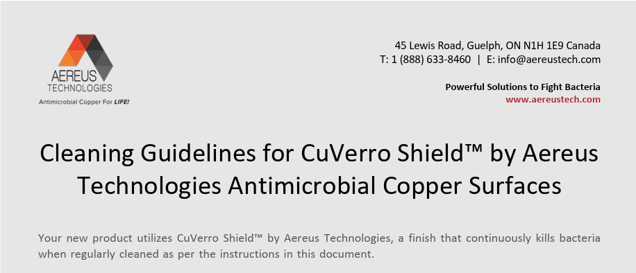 CuVerro Shield Cleaning Guidelines